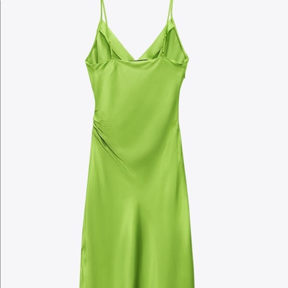 Zara Dresses Nwt Zara Lingerie Green Satin Dress Size Xs Zara Midi